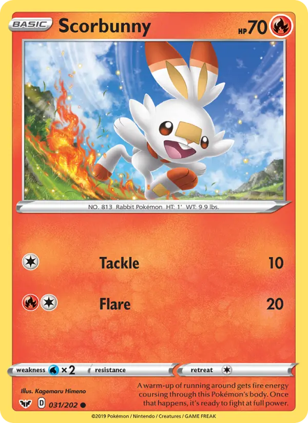 Scorbunny, Pokémon card