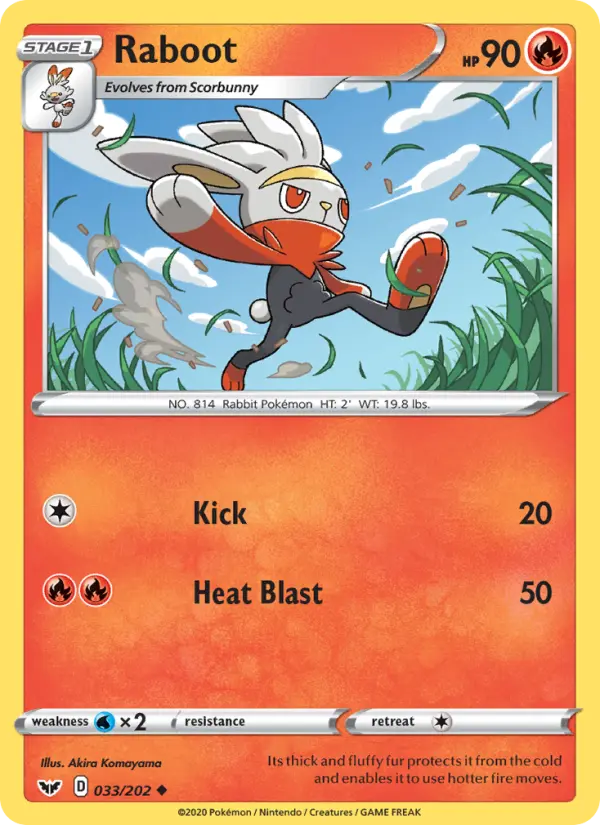 Raboot, Pokémon card