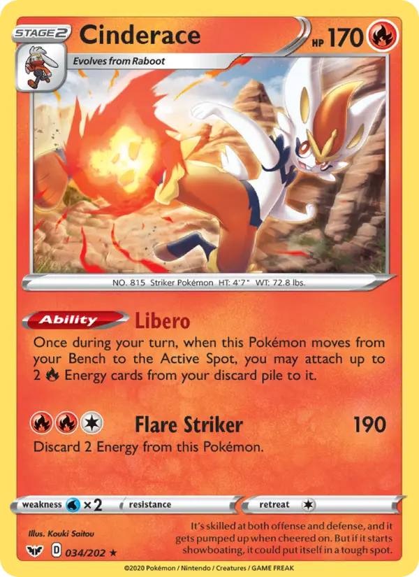 Cinderace, Pokémon card
