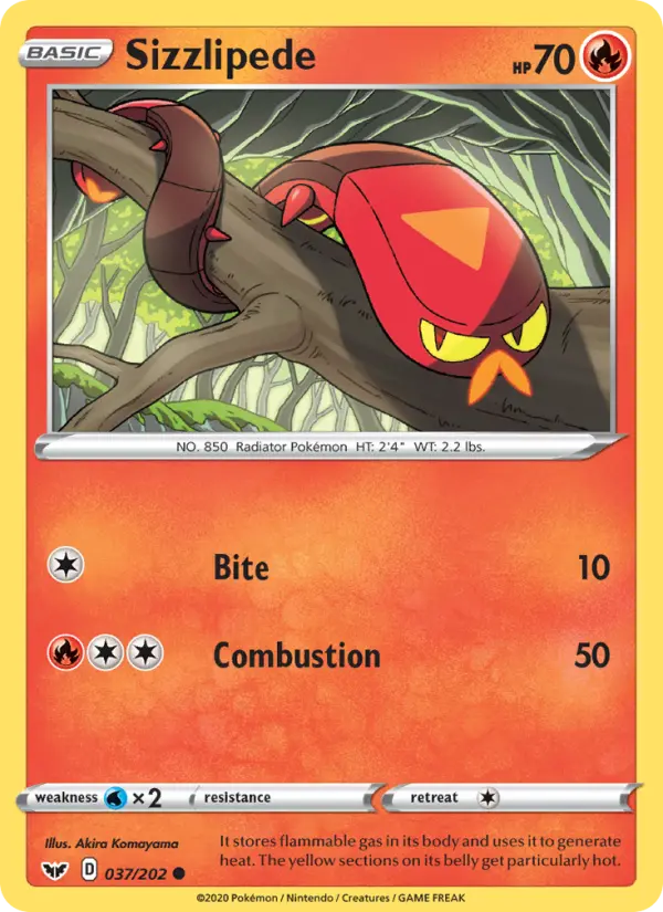 Sizzlipede, Pokémon card