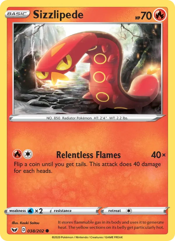 Sizzlipede, Pokémon card
