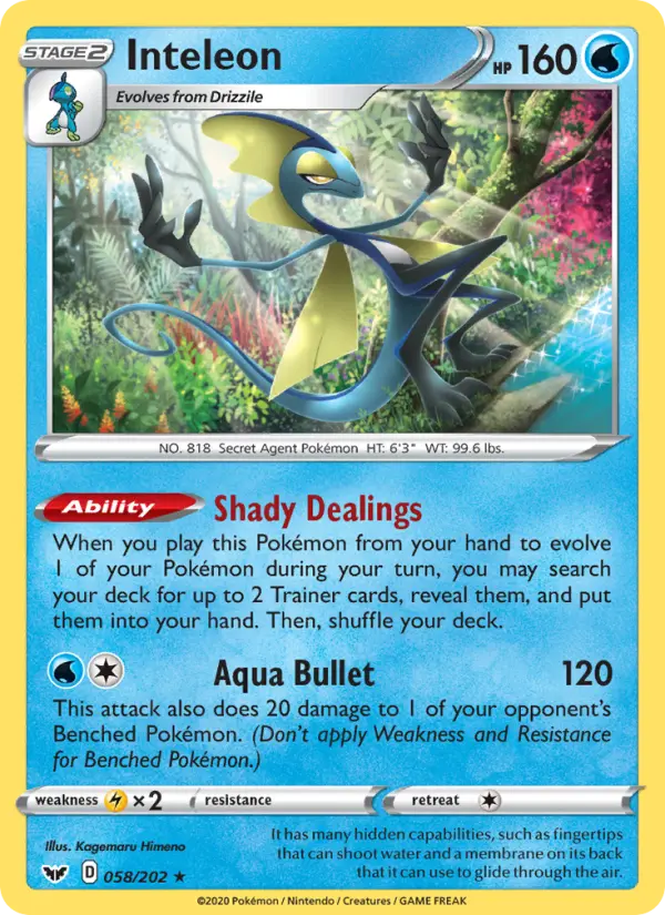 Inteleon, Pokémon card
