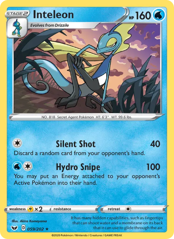 Inteleon, Pokémon card