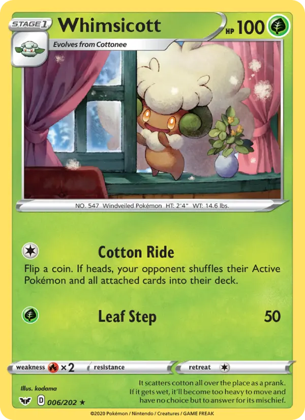 Whimsicott, Pokémon card