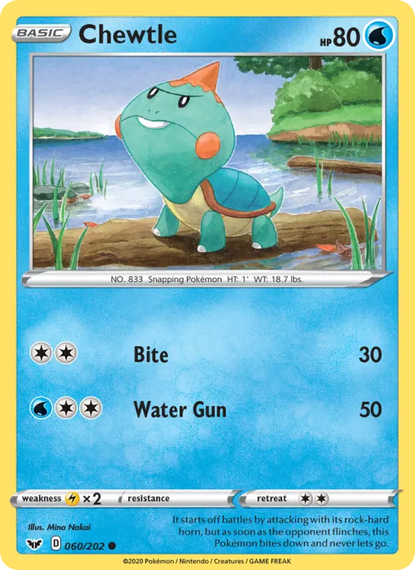 Chewtle, Pokémon card
