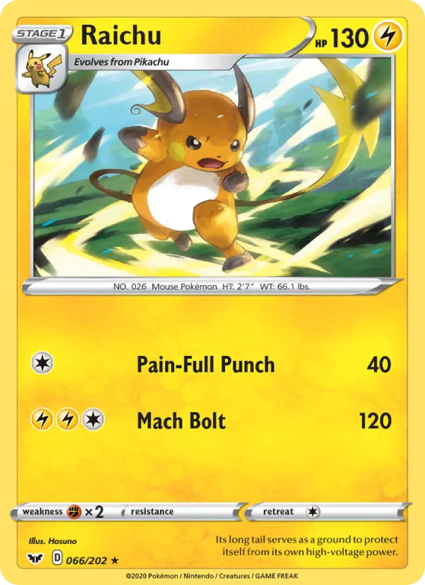 Raichu, Pokémon card