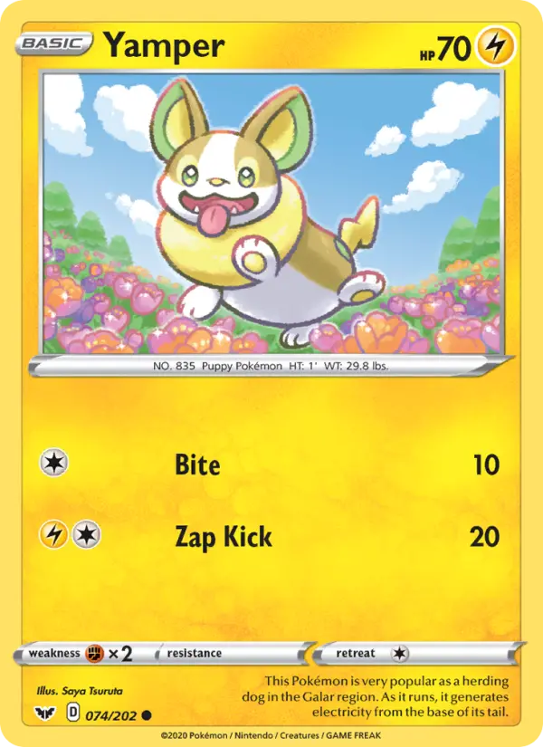 Yamper, Pokémon card