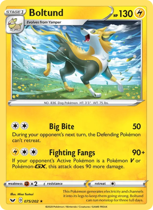 Boltund, Pokémon card
