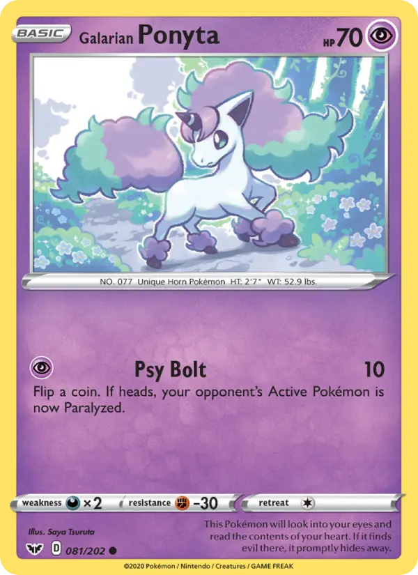 Galarian Ponyta, Pokémon card