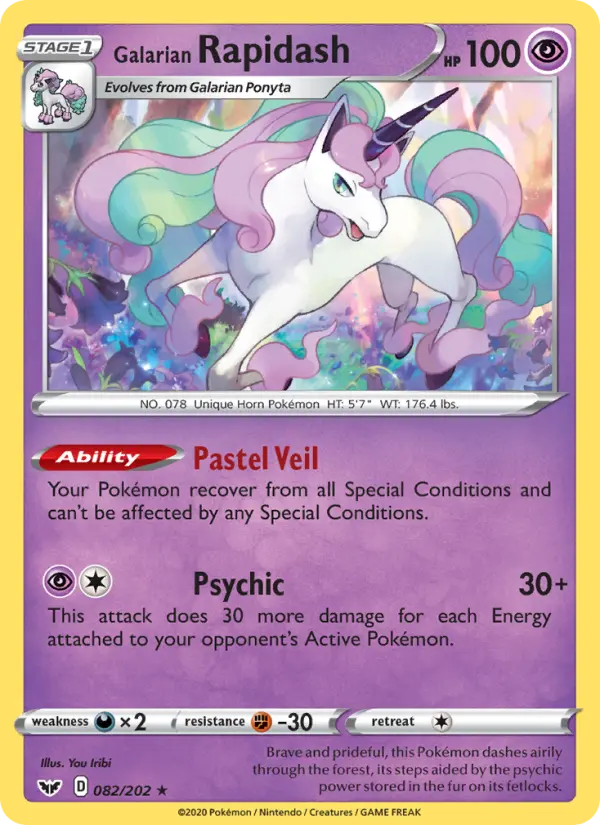 Galarian Rapidash, Pokémon card