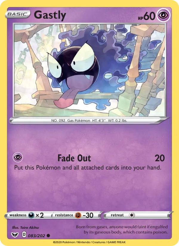 Gastly, Pokémon card