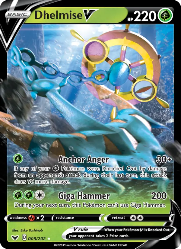 Dhelmise V, Pokémon card