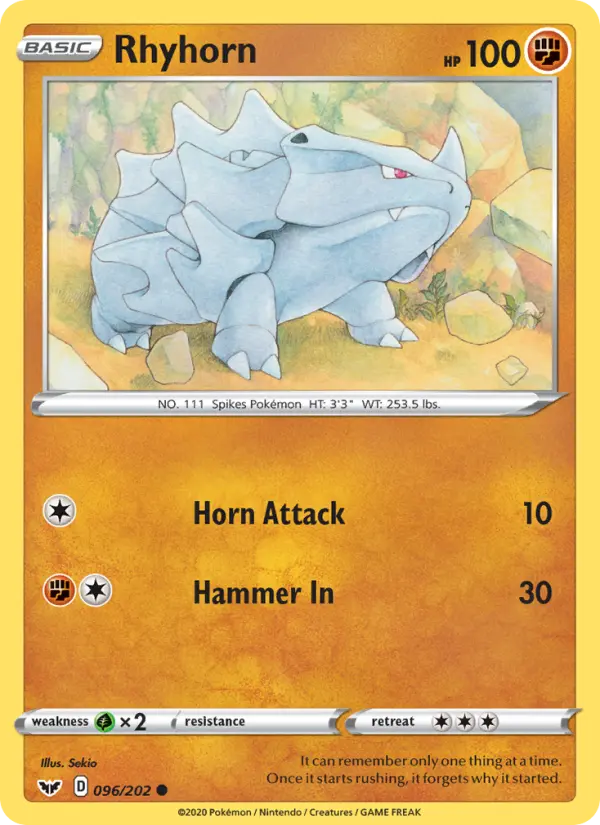 Rhyhorn, Pokémon card