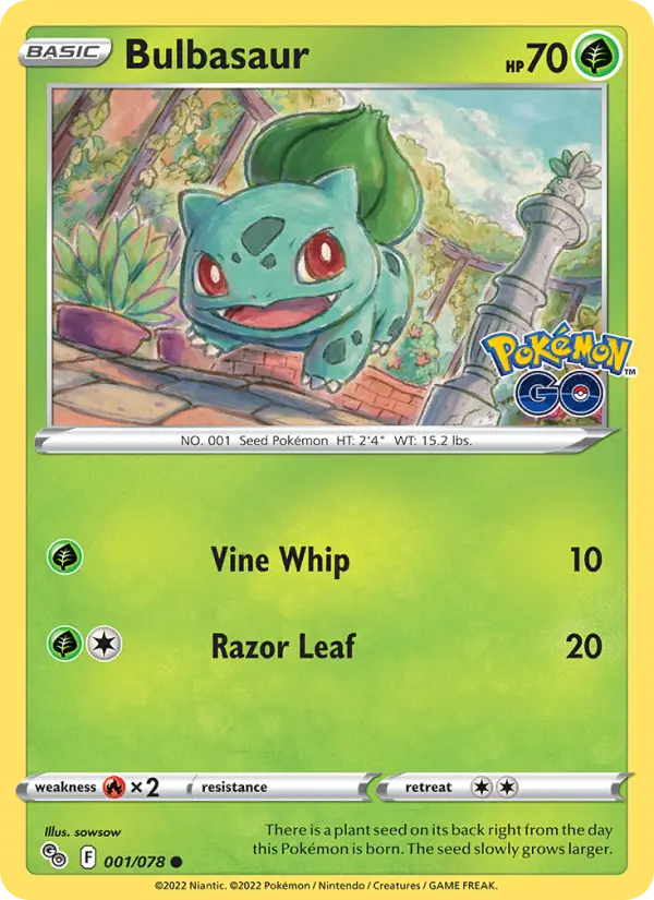 Bulbasaur, Pokémon card