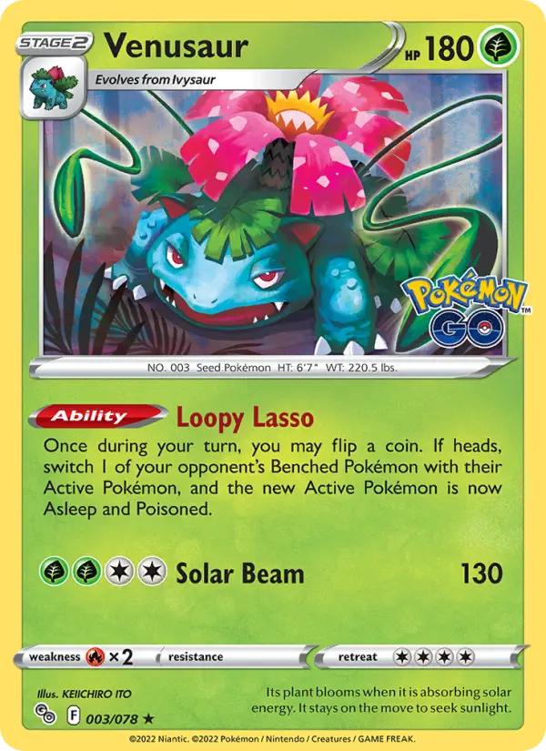Venusaur, Pokémon card
