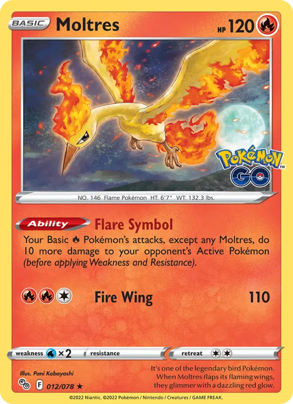 Moltres, Pokémon card