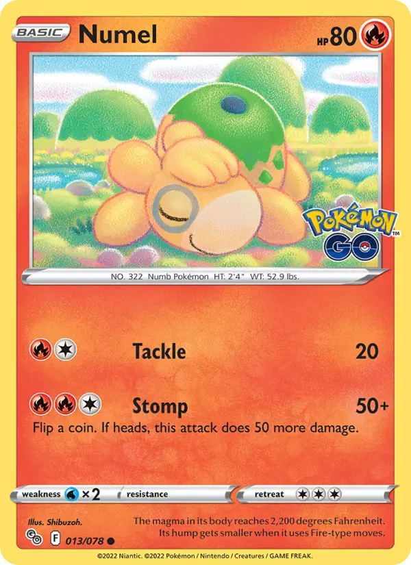Numel, Pokémon card