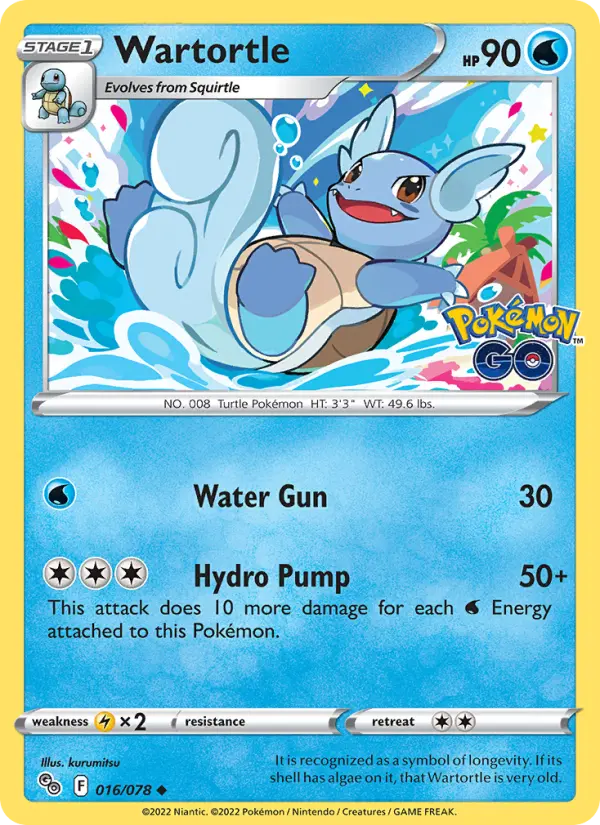Wartortle, Pokémon card
