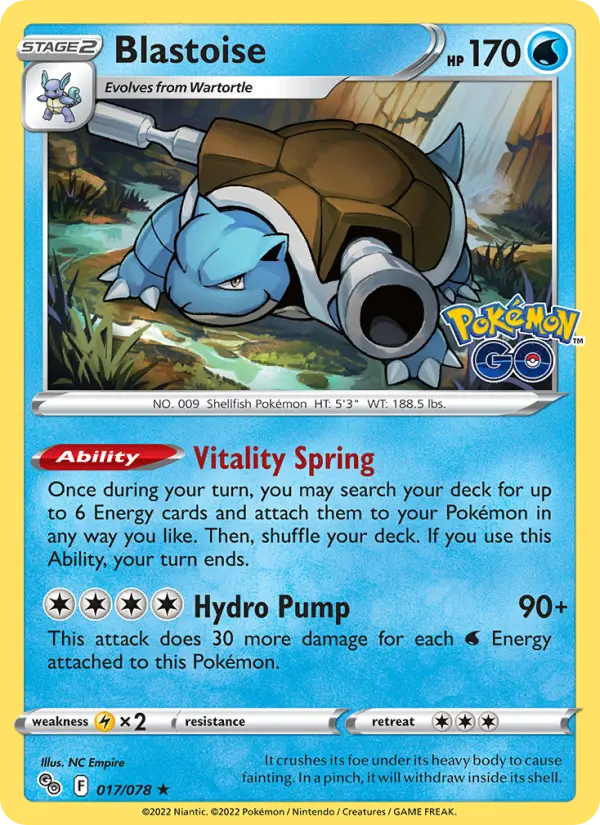 Blastoise, Pokémon card