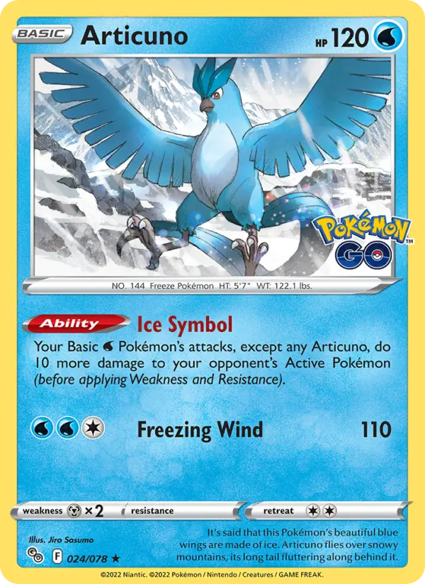 Articuno, Pokémon card