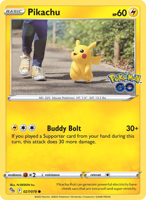Pikachu, Pokémon card