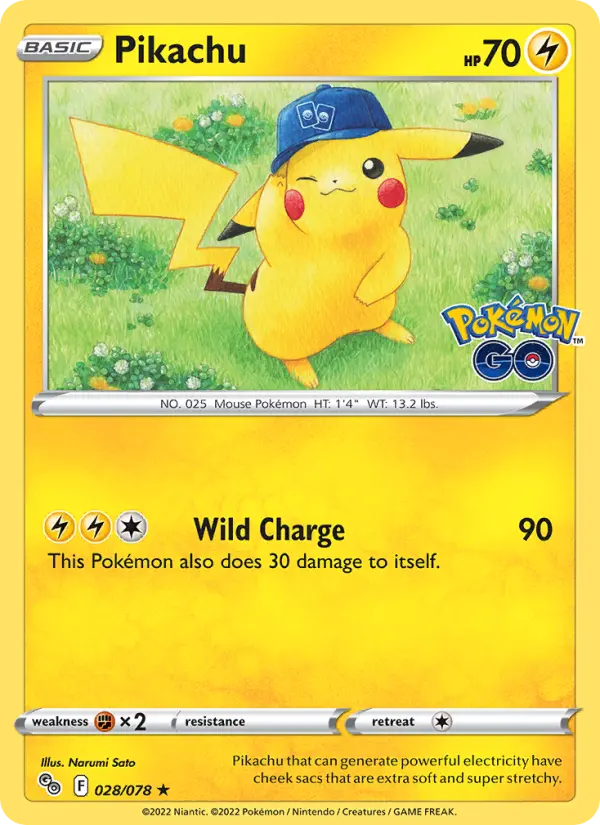 Pikachu, Pokémon card
