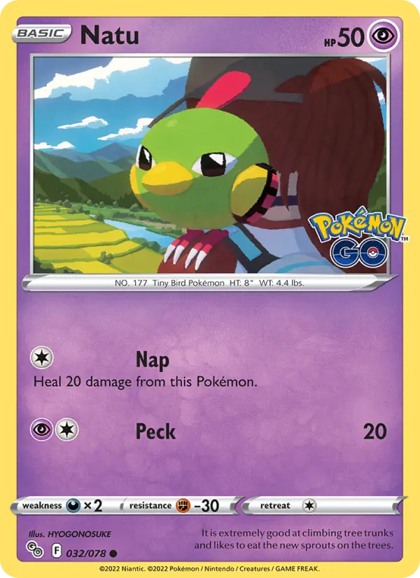 Natu, Pokémon card