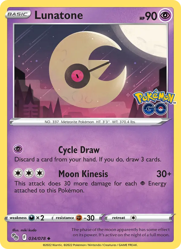 Lunatone, Pokémon card