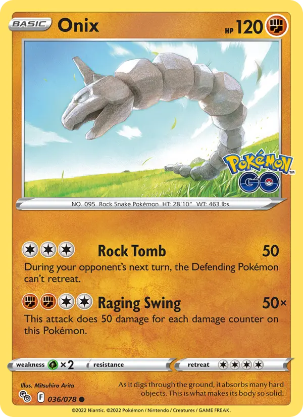 Onix, Pokémon card