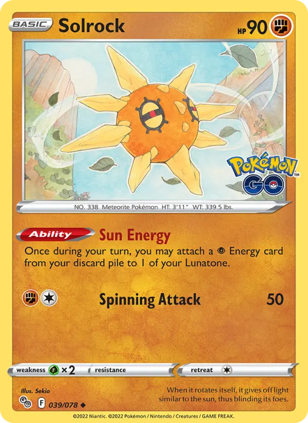 Solrock, Pokémon card