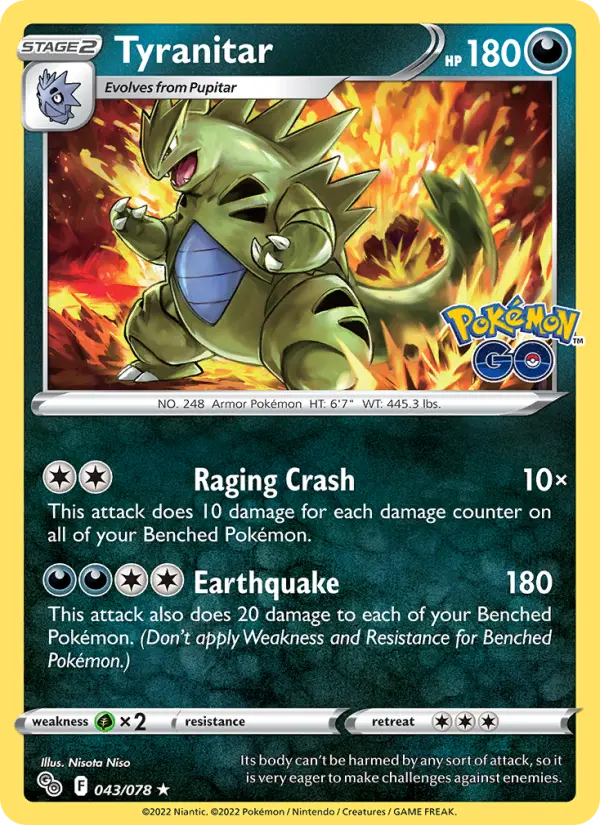 Tyranitar, Pokémon card