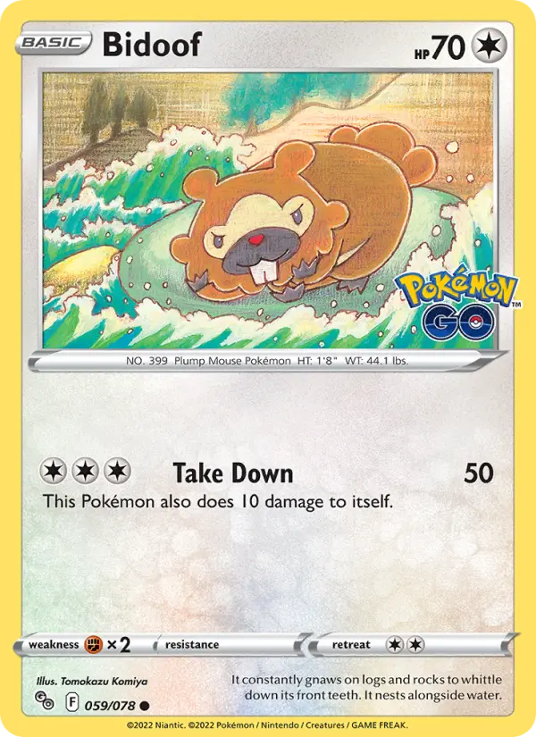Bidoof, Pokémon card