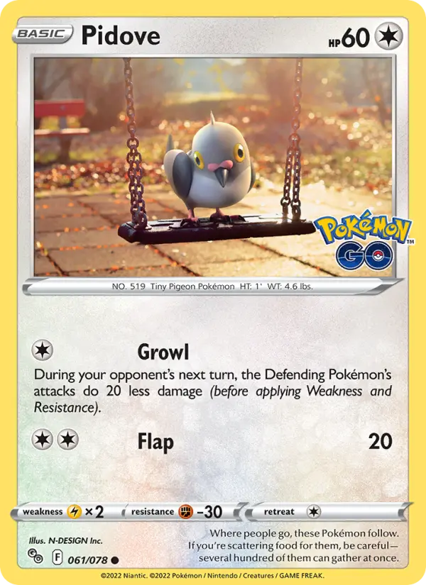 Pidove, Pokémon card