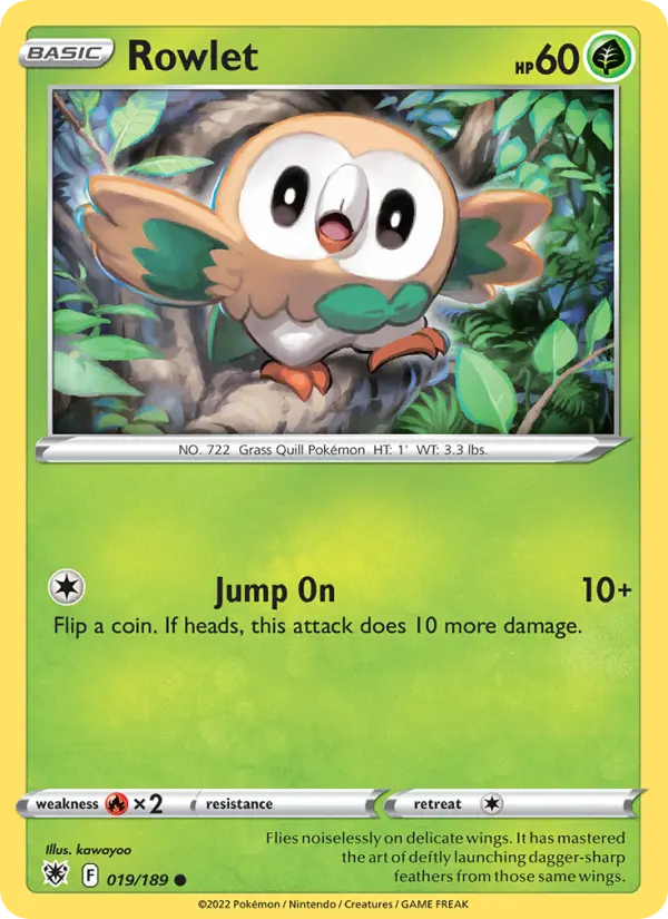 Rowlet, Pokémon card