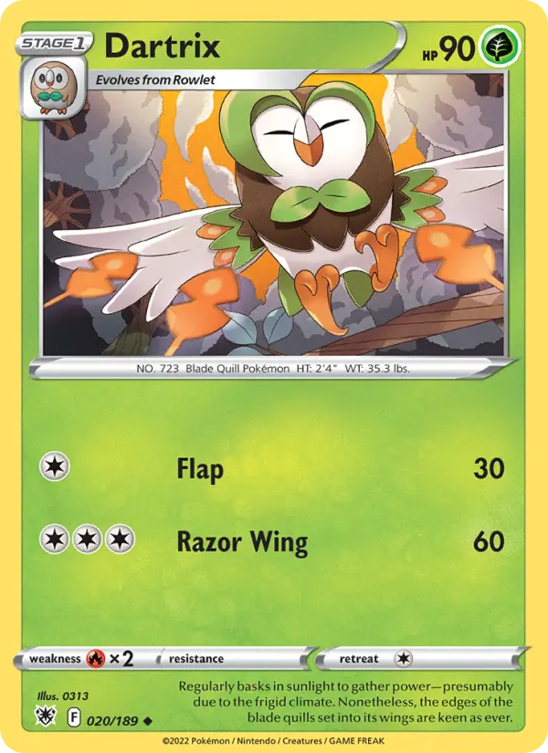 Dartrix, Pokémon card