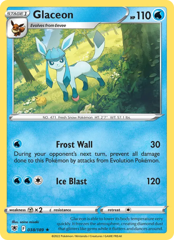 Glaceon, Pokémon card