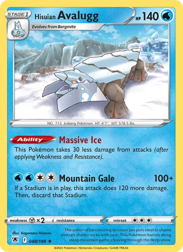 Hisuian Avalugg, Pokémon card