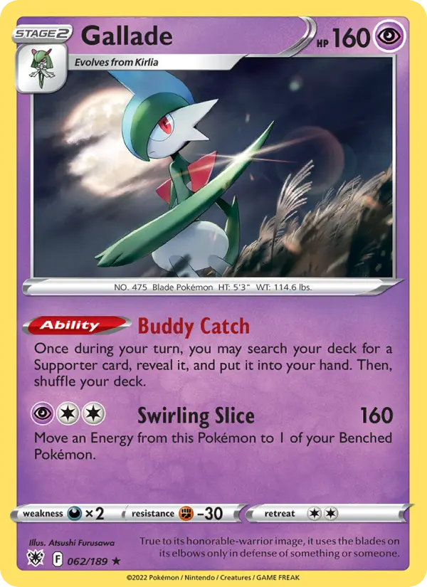 Gallade, Pokémon card