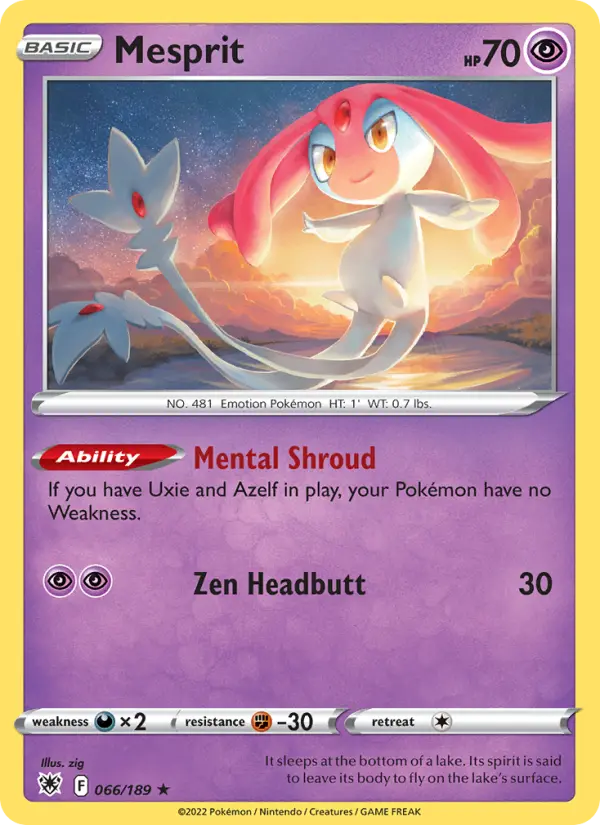Mesprit, Pokémon card