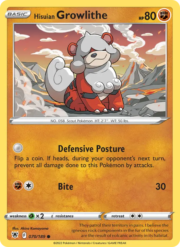 Hisuian Growlithe, Pokémon card