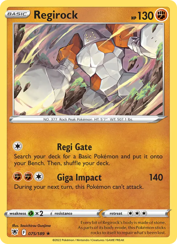 Regirock, Pokémon card