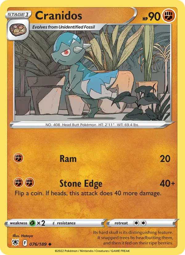 Cranidos, Pokémon card