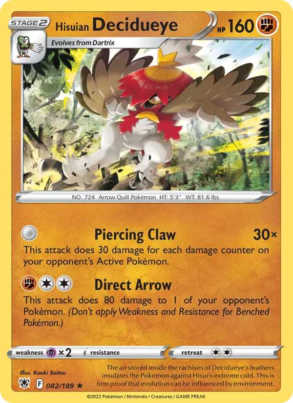 Hisuian Decidueye, Pokémon card