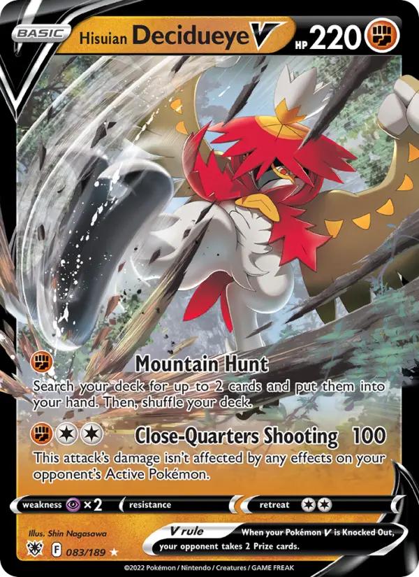 Hisuian Decidueye V, Pokémon card