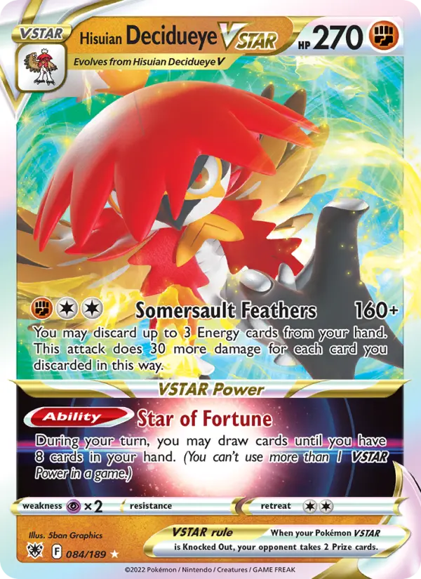 Hisuian Decidueye VSTAR, Pokémon card