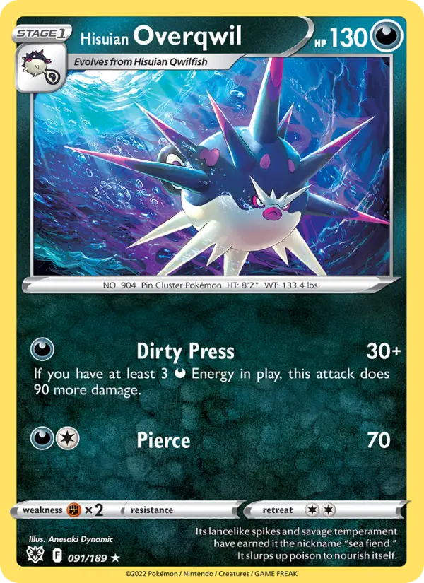 Hisuian Overqwil, Pokémon card