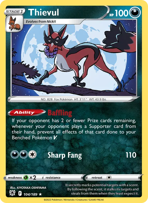 Thievul, Pokémon card