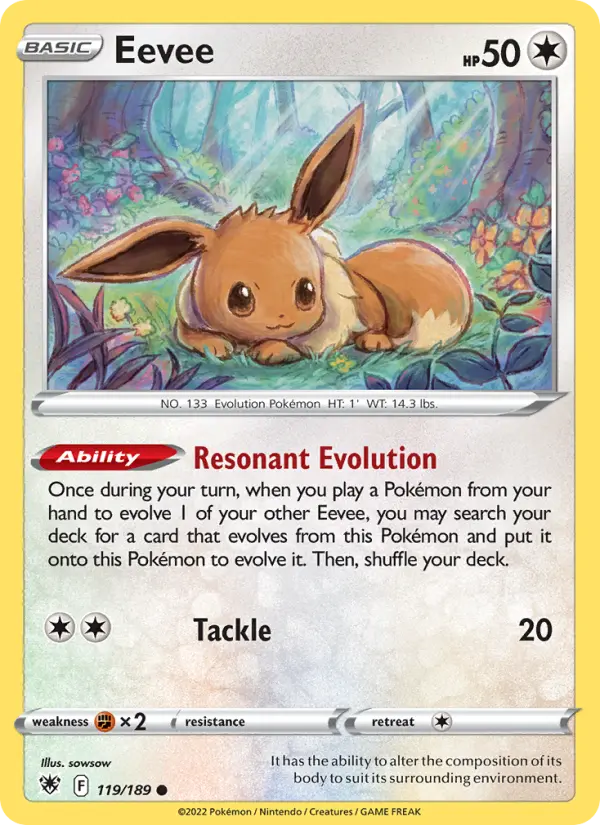 Eevee, Pokémon card