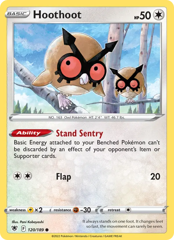 Hoothoot, Pokémon card