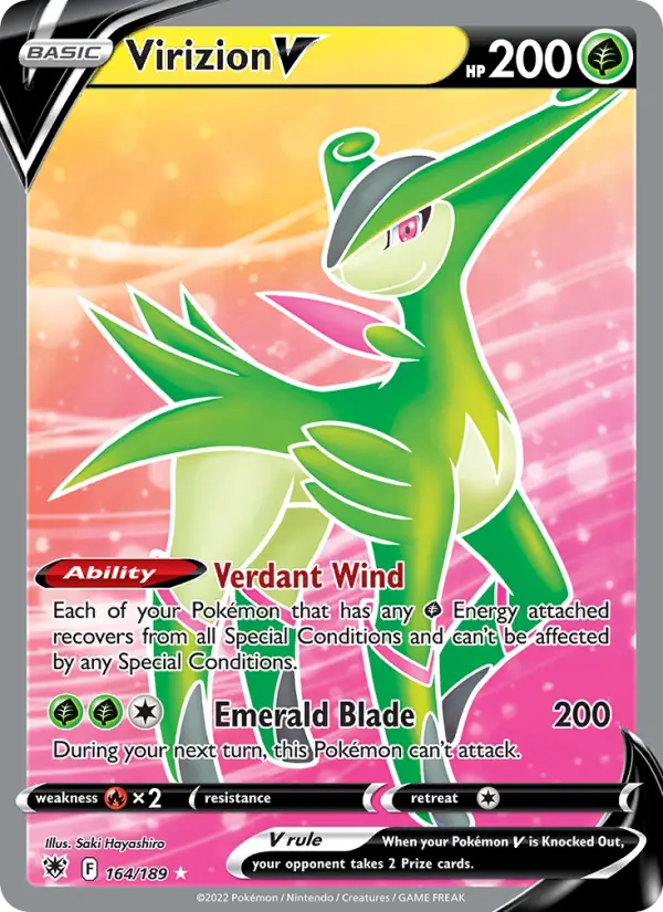 Virizion V, Pokémon card